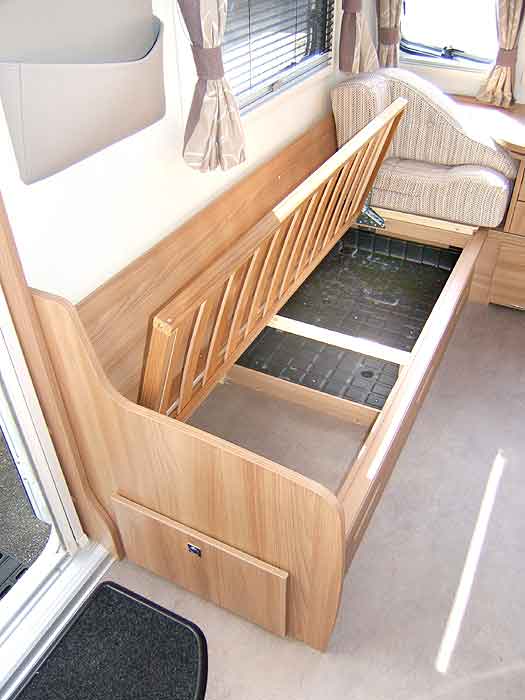 The space under the seats provides handy storage space.